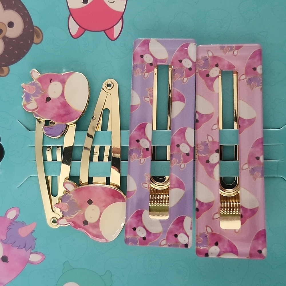 Squishmallow Unicorn barrettes 2 pack